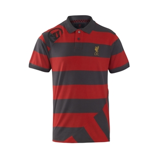 LFC Mens Red Warrior Melwood Dante Stripe Polo LFC Mens Red Warrior Melwood Dante Stripe Polo