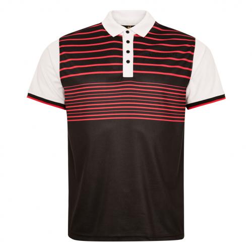 LFC Mens Black Neon Stripe Yoke Polo Shirt LFC Mens Black Neon Stripe Yoke Polo Shirt