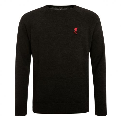 LFC Mens Charcoal Signature Crew Neck Jumper LFC Mens Charcoal Signature Crew Neck Jumper