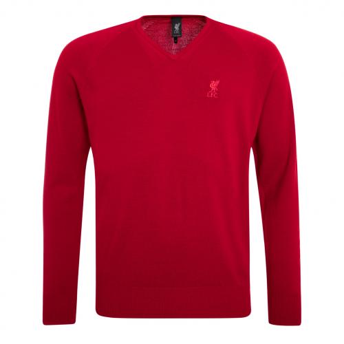 LFC Mens Red Signature Merino V Neck Cardinal Jumper LFC Mens Red Signature Merino V Neck Cardinal Jumper