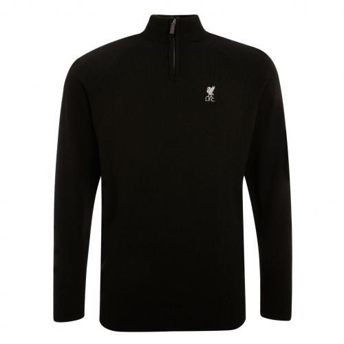 LFC Signature Collection Mens Black Zip Neck Jumper LFC Signature Collection Mens Black Zip Neck Jumper
