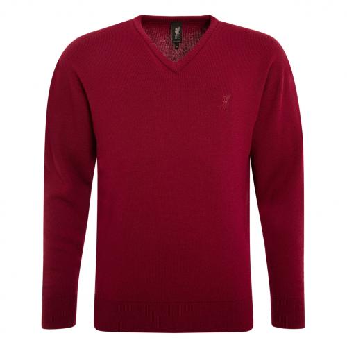 LFC Signature Collection Mens Cranberry V Neck Jumper LFC Signature Collection Mens Cranberry V Neck Jumper