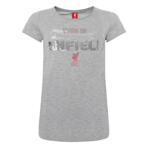 LFC Ladies Grey Marl This is Anfield Tee LFC Ladies Grey Marl This is Anfield Tee