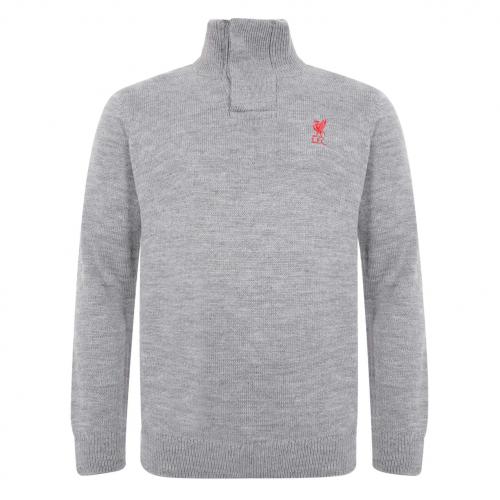 LFC Mens Grey Acrylic Funnel Neck Knit LFC Mens Grey Acrylic Funnel Neck Knit