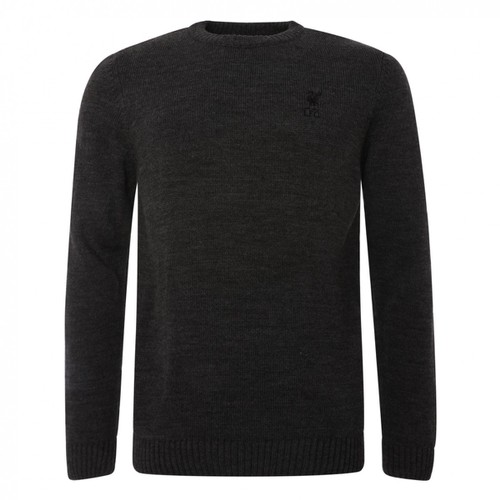 LFC Mens Charcoal Acrylic Crew Knit Jumper LFC Mens Charcoal Acrylic Crew Knit Jumper