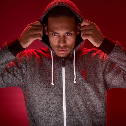 LFC Mens Charcoal Marl Zip Thru Hoody LFC Mens Charcoal Marl Zip Thru Hoody