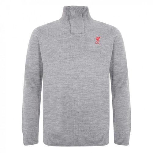 LFC Mens Grey Acrylic Funnel Neck Knit LFC Mens Grey Acrylic Funnel Neck Knit