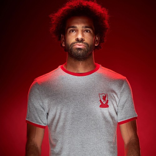 LFC Mens Grey Marl Knitted Crest Tee LFC Mens Grey Marl Knitted Crest Tee
