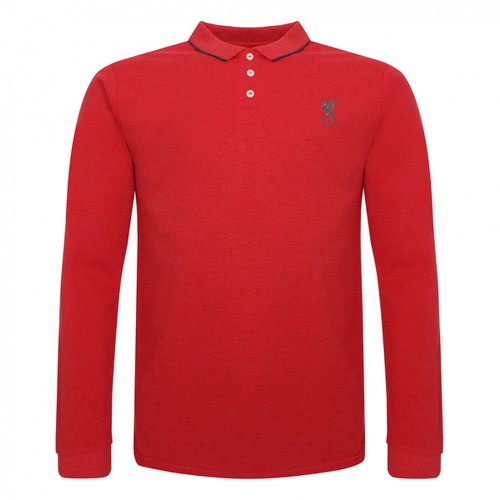 LFC Mens Red Marl Long Sleeve Polo LFC Mens Red Marl Long Sleeve Polo