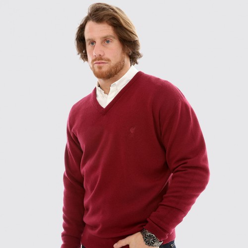 LFC Signature Collection Mens Cranberry V Neck Jumper LFC Signature Collection Mens Cranberry V Neck Jumper