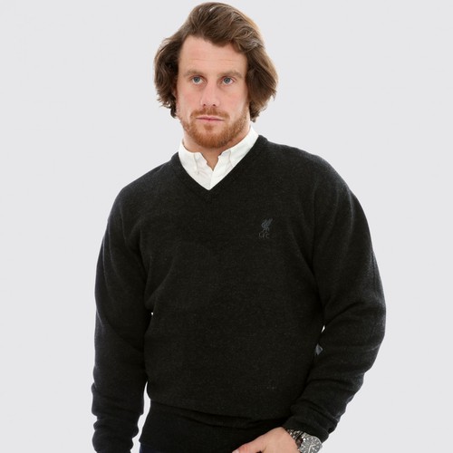 LFC Signature Mens Charcoal Lambswool V Neck Jumper LFC Signature Mens Charcoal Lambswool V Neck Jumper