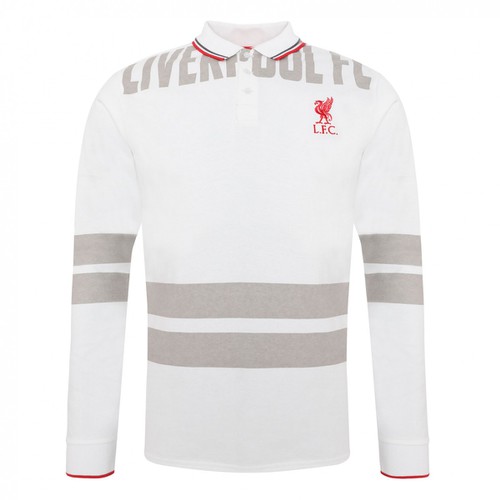 Liverpool FC Mens White Long Sleeve Polo Liverpool FC Mens White Long Sleeve Polo